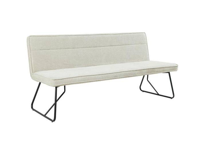Carryhome SITZBANK, Schwarz, Beige, Metall, 3-Sitzer, 180x84x65 cm, Esszimmer, Bänke, Sitzbänke von CARRYHOME