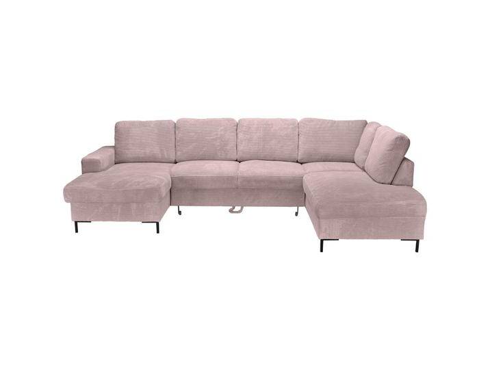 Carryhome WOHNLANDSCHAFT, Altrosa, 5-Sitzer, Füllung: Schaumstoffflocken, Ottomane links, U-Form, 303x197 cm, Liegefunktion, seitenverkehrt von CARRYHOME