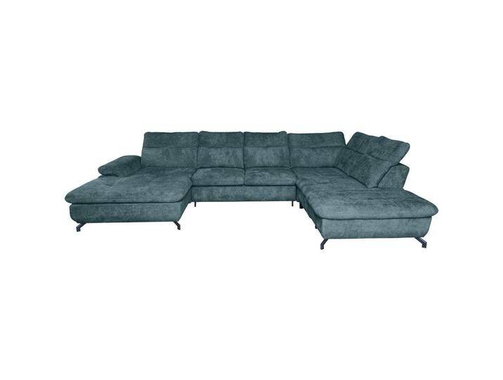 Carryhome WOHNLANDSCHAFT, Blau, 6-Sitzer, Ottomane links, U-Form, 357x253 cm, Liegefunktion, seitenverkehrt erhältlich, Schlafen auf Sitzhöhe, Rücken Carryhome WOHNLANDSCHAFT, Blau, 6-Sitzer, Ottomane links, U-Form, 357x253 cm, Liegefunktion, seitenverkehrt erhältlich, Schlafen auf Sitzhöhe, Rücken von CARRYHOME