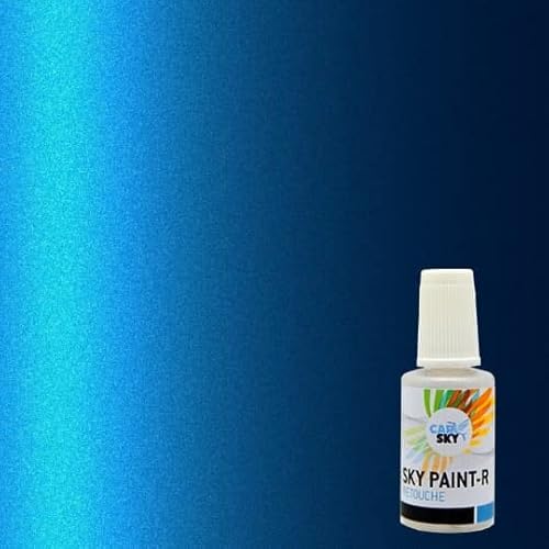CARSKY Farbstift karosserieretusche kompatibel mitCitroën BLEU IPANEMA MET KGS (20 ml Pinselflasche) + klarlack glänzend (20 ml Pinselflasche) von CARSKY