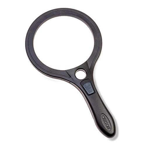 Carson Lumé 2x Handlupe mit asphärischer Linse, COB LEDs und 7x Spotlinse (AS-95), Nicht zutreffend, Schwarz von CARSON