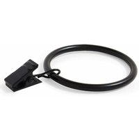 14er-Pack dekorative Vorhangringe mit starken Clips, 5,1 cm Durchmesser, Farbe: Schwarz. von CARTAMUNDI