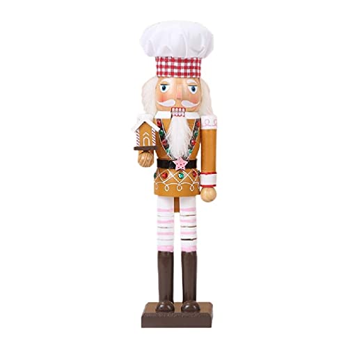 CARTBAE Nussknacker Figur Aus Holz Chef Nussknacker 38 1 cm Weihnachtliche Nussknacker Dekorationen Für Küche Esszimmer Tisch Weihnachtliche Nussknacker Ornamente Aus Holz Weihnachtsdekorationen Und von CARTBAE