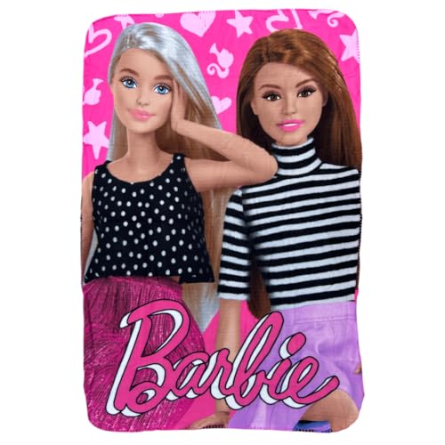 CARTOON Barbie Decke für Kinder 100 x 150 cm Fleecedecke 100% weiches Polyester 210gsm von CARTOON