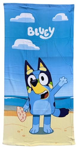 CARTOON Bluey Strandtuch aus Polyester-Mikrofaser für Kinder, 245 g/m², Größe 70 x 140 cm von CARTOON