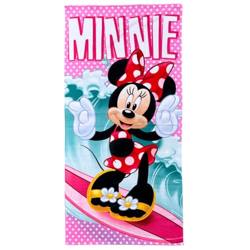 CARTOON Disney Strandtuch Handtuch Minnie Surfer in Kostüm Pool Strand Mikrofaser für Mädchen 140x70cm von CARTOON