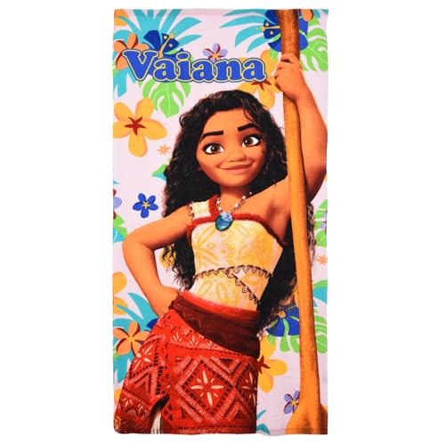 CARTOON Disney Vaiana Strandtuch aus Polyester-Mikrofaser für Kinder, 240 g/m², Größe 70 x 140 cm von CARTOON