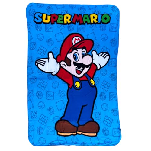 CARTOON Kinderdecke 100 x 150 cm Fleecedecke 100% weiches Polyester 210gsm (Super Mario,1) von CARTOON