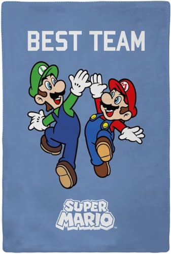 CARTOON Kinderdecke Super Mario und Luigi 100 x 150 cm Fleecedecke 100% weiches Polyester 210gsm von CARTOON