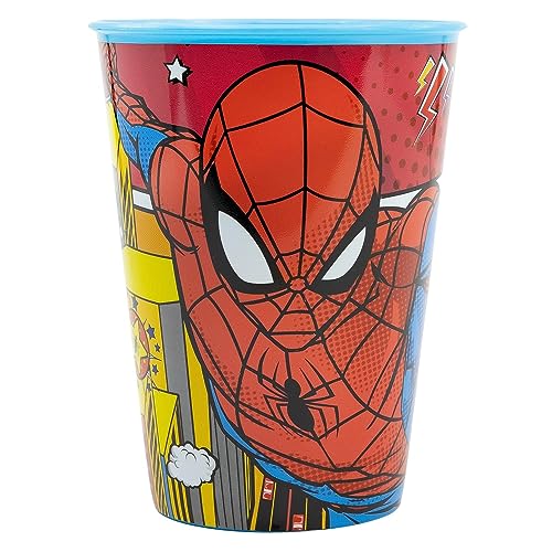 CARTOON Marvel Spiderman Trinkbecher aus Kunststoff, wiederverwendbar, 260 ml, BPA-frei von CARTOON