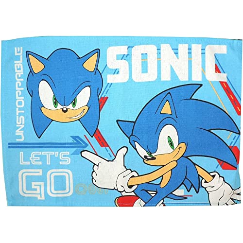 CARTOON Sonic Frühstücksbrettchen 46 x 32 cm, Tischset aus Baumwolle, waschbar, Blau, 1 Stück von CARTOON