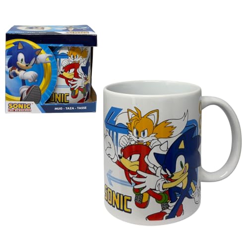 CARTOON Sonic Tasse 325ml Keramik Frühstückstasse Modell Kinderbecher mit Box von CARTOON