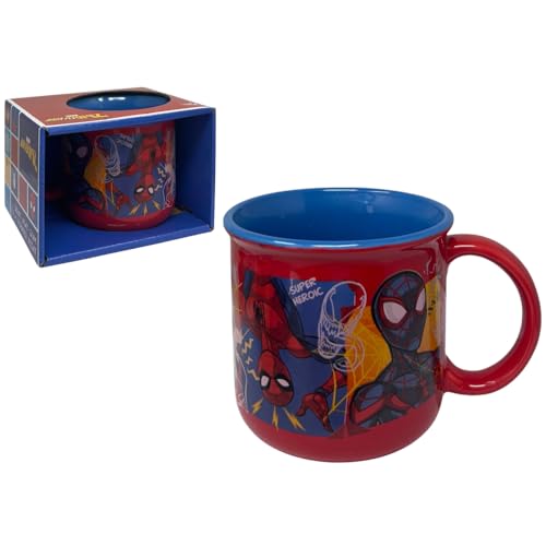CARTOON Spiderman Marvel Doppelfarbe Muster Keramiktasse Frühstücksschale 355ml für Kinder von CARTOON