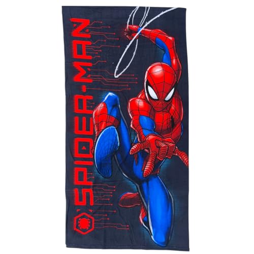 CARTOON Spiderman Marvel Strandtuch aus Polyester-Mikrofaser für Kinder, 245 g/m², Größe 70 x 140 cm von CARTOON
