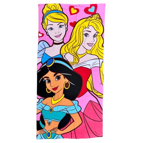 CARTOON Strandtuch Disney Prinzessinnen 140x70 cm Mikrofaser Handtuch Kinder Pool Strand von CARTOON