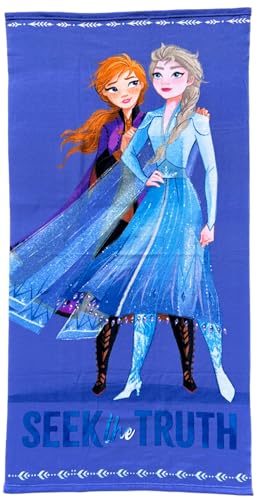 CARTOON Strandtuch Frozen II Elsa und Anna 140x70 cm weiches Frottee Handtuch für Mädchen Pool Strand von CARTOON