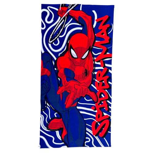CARTOON Strandtuch Spiderman Marvel 140x70 cm Mikrofaser Handtuch Kinder Pool Strand von CARTOON