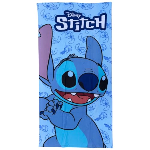CARTOON Strandtuch Stitch Disney Badetuch Mikrofaser Polyester für Kinder 245gsm Größe 70x140cm Strand Pool von CARTOON