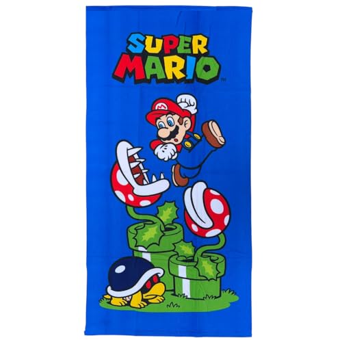 CARTOON Strandtuch Super Mario Badetuch Mikrofaser Polyester Kinder 245gsm Größe 70x140cm Strand Pool von CARTOON