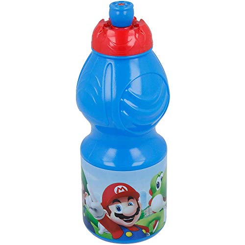CARTOON Trinkflasche für Kinder, Super Mario, wiederverwendbar, BPA-frei, 400 ml von CARTOON