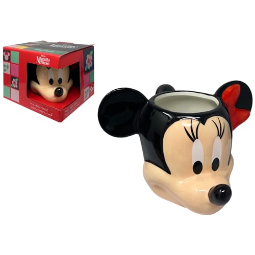 Keramiktasse 3D Minnie Mouse Disney Modell Mug 355 ml dreidimensionale Figur Frühstücksschale für Kinder zum Sammeln von CARTOON