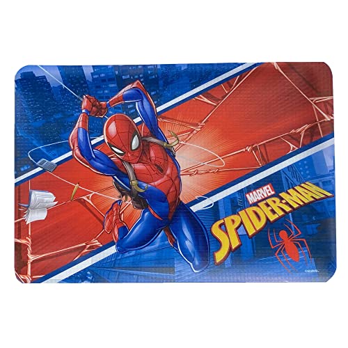 Spiderman Platzdeckchen aus weichem Kunststoff, Marvel Tischset, rutschfest und waschbar, hitzebeständig, 44 x 30 cm von CARTOON