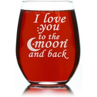 Ich Liebe Dich Bis Zum Mond Und Zurück - Stielloses Weinglas Bestes Geschenk Für Freundin, Frau, Valentinstag, Weihnachten, Geburtstag, Verlobung von CARVELITA