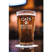 Katzen, Weil Menschen Bierglas Saugen, Lustiges Bier Pint, Katzenliebhaber Geschenkidee, Lustige Katze Papa, Mama Tassen, Geburtstagsgeschenk, Für von CARVELITA