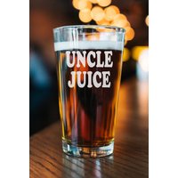 Onkel Juice 16Oz Bier Pint - Graviertes Bierglas Perfekte Geschenke Neuer Zum Befördert Für Ihn Geburtstag, Weihnachten von CARVELITA