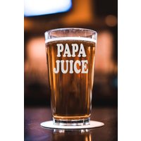 Papa Juice Bierglas - 16 Unzen Bier Pint Mit Gravur Lustiges Geschenk Für Opa Vatertagsgeschenk Ihn von CARVELITA