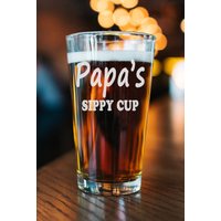 Papa's Sippy Cup Bier Pint - Lustiges Geschenk Für Papa Vatertagsgeschenk Weihnachtsgeschenk Perfektes Bierglas Für Ihn von CARVELITA