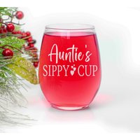 Tante Schnabeltasse - Weinglas Ohne Stiel Lustige Weihnachten, Baby Ankündigung, Geburtstagsgeschenke Für Tanten, Schwester, Von Nichte Und Neffe von CARVELITA