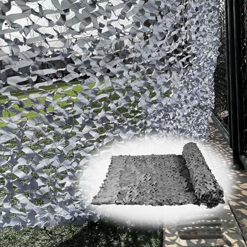 CARXB Graues Tarnnetz Bulk-Roll-Sonnenschutznetz für Hofbeschattung Themendekoration Party Camping Autoabdeckung Outdoor-Unterstand(Color:1,Size:4 * 6m/13 * 20ft) von CARXB
