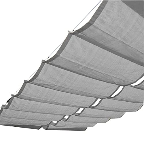 Retractable Wave Shade Sail Shade Cover Canopy Markise Shelter Pergola Shade Net Polyester Sunshade Einziehbares Sonnensegel(Color:Grey,Size:0.7x3m) von CARXB