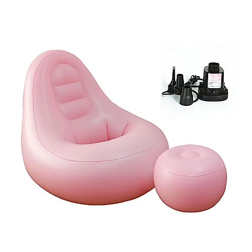 CARZUNI Blow Up Couch, aufblasbarer Loungesessel mit Ottomane Blow Up Chaise Lounge Air Chair Lazy Sofa Set, BBL Recovery Sofa (Color : Pink) von CARZUNI