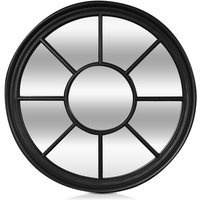 Casa Chic - Antic by Französischer Fensterspiegel - 90 cm Durchmesser - Echtholz - Matt Schwarz Casa Chic - Antic by Französischer Fensterspiegel - 90 cm Durchmesser - Echtholz - Matt Schwarz von CASA CHIC