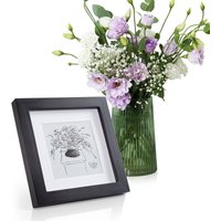 Casa Chic - Classic by Quadratischer Bilderrahmen - Schwarz - 15x15 cm - mit bruchfestem Sicherheitsglas - mit Passepartout 10x10 cm - Rahmenbreite von CASA CHIC