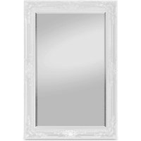 Rococo by Weißer Shabby Chic Wandspiegel - 90 x 60 cm - Handgefertigter Spiegel - Barock - Groß - Massivholz - Antik Weiss - Casa Chic von CASA CHIC