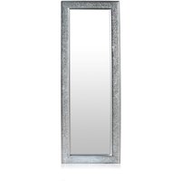 Glamour by Mosaik Glitzereffekt Wandspiegel - Silber - Ganzkörper Standspiegel - 130 x 45 cm - Silber - Casa Chic von CASA CHIC
