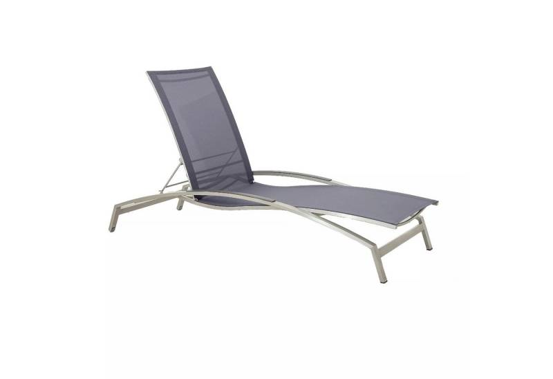 CASA DOMA Gartenliege Mineo, Rollliege, Rückenlehne verstellbar, 1 St., Outdoor-Gewebe Sunproof® Sling, Armlehnen Alu, Edelstahl/Sunproof®/Alu von CASA DOMA