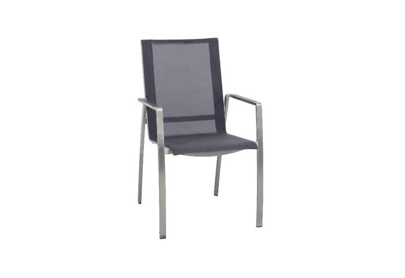 CASA DOMA Gartenstuhl Mineo, Stapelstuhl aus Edelstahl/Sunproof® mit Alu-Armlehnen von CASA DOMA