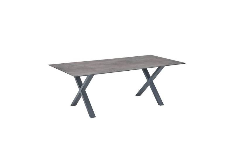 CASA DOMA Gartentisch Falerna, Edelstahl anthrazit/HPL, X-Gestell, 210x100 cm von CASA DOMA