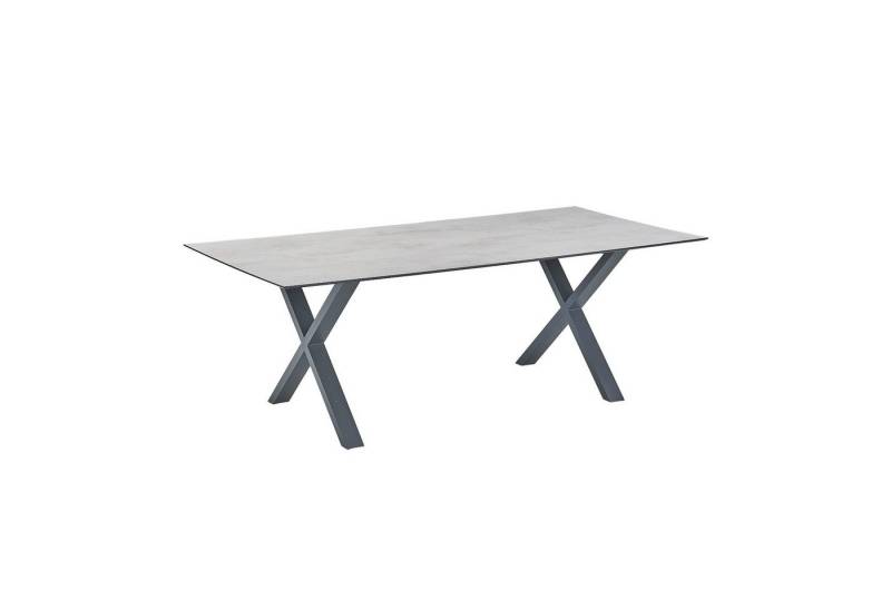 CASA DOMA Gartentisch Falerna, Edelstahl anthrazit/HPL, X-Gestell, 210x100 cm von CASA DOMA