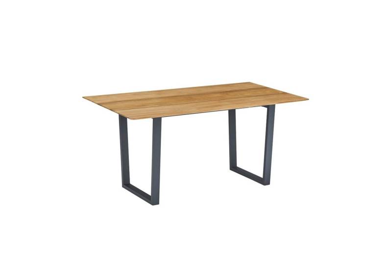 CASA DOMA Gartentisch Falerna, Edelstahl anthrazit/Teak, rechteckig, Kufengestell von CASA DOMA
