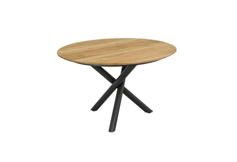 CASA DOMA Gartentisch Perano, Edelstahl anthrazit/Teak rund, Ø 120 cm von CASA DOMA