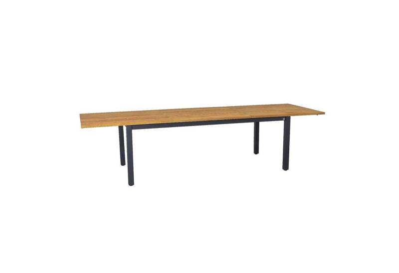 CASA DOMA Gartentisch Varano, Edelstahl anthrazit/Teak, ausziehbar, mit Falteinlegeplatte von CASA DOMA