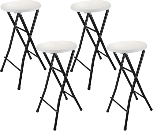 CASA HEAVEN 70 cm, Set mit 4 klappbaren Barhockern 70 cm – weiß/schwarz | platzsparend, belastbar bis 110 kg, Sitzfläche aus Kunststoff, Gestell aus Metall – perfekt für Küche, Events, Partys, Balkon CASA HEAVEN 70 cm, Set mit 4 klappbaren Barhockern 70 cm – weiß/schwarz | platzsparend, belastbar bis 110 kg, Sitzfläche aus Kunststoff, Gestell aus Metall – perfekt für Küche, Events, Partys, Balkon von CASA HEAVEN