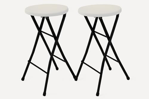 Casa Heaven - Klappbarer Barhocker 71 cm | hoher platzsparender Stuhl aus Metall und Kunststoff, Tragkraft 100 kg | Elegantes Design schwarz/weiß für Küche, Theke, Events | leicht und einfach zu von CASA HEAVEN