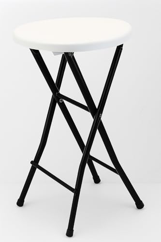 Casa Heaven - Klappbarer Barhocker 71 cm | hoher platzsparender Stuhl aus Metall und Kunststoff, Tragkraft 100 kg | Elegantes Design schwarz/weiß für Küche, Theke, Events | leicht und einfach zu von CASA HEAVEN