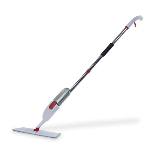 CASA Maria Wischmopp mit Sprühfunktion - Spray Mop 360° - Sprühwischer mit Sprühflasche & 2 Mikrofaserpads - Bodenwischer für Laminat Fliesen Parkett, Nass- & Trockenreinigung, Weiß Rot, 123 cm CASA Maria Wischmopp mit Sprühfunktion - Spray Mop 360° - Sprühwischer mit Sprühflasche & 2 Mikrofaserpads - Bodenwischer für Laminat Fliesen Parkett, Nass- & Trockenreinigung, Weiß Rot, 123 cm von CASA MARIA